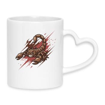 Wütender Skorpion Cartoon - Tasse mit Herzhenkel - Weiß - Rechts