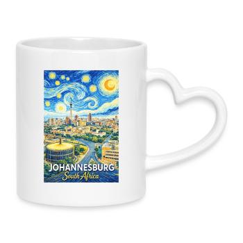 Johannesburg, Südafrika Starry Night  - Tasse mit Herzhenkel - Weiß - Rechts