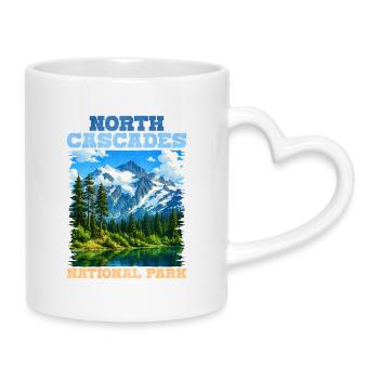 North Cascades National Park Panorama - Mug with Heart-Shaped Handle - white - Right