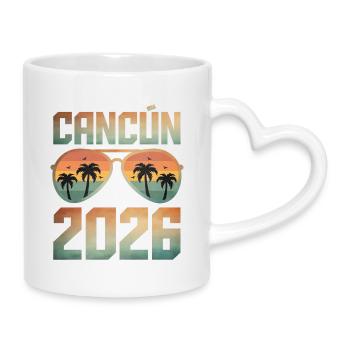 Cancun 2026 - Tasse mit Herzhenkel - Weiß - Rechts