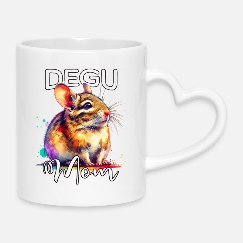 Degu Mama - Mug with Heart-Shaped Handle - white