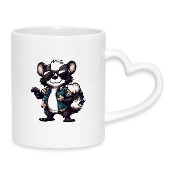 Skunk Comic Holiday - Mug avec anse en forme de cœur - blanc - Droite