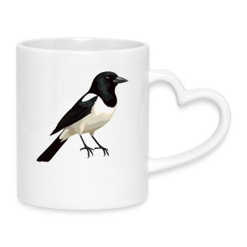 Elstern Elster - Tasse mit Herzhenkel - Weiß - Rechts