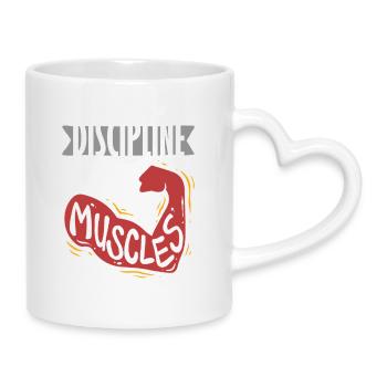 La discipline du coach sportif développe les muscles - Mug avec anse en forme de cœur - blanc - Droite