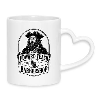 Edward Teach Barbershop Pirate Barber Vintage - Mug with Heart-Shaped Handle - white - Right
