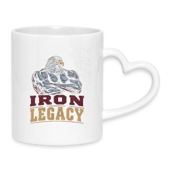 Vintage Gym Bodybuilding Eagle Retro Strength Fitness - Mug with Heart-Shaped Handle - white - Right
