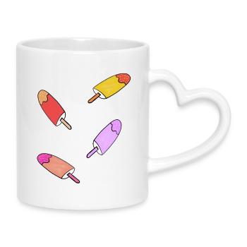 Eis Kinder Sommer Erfrischung  - Mug with Heart-Shaped Handle - white - Right