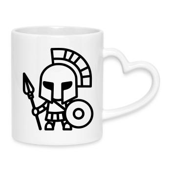 spartan - Mug avec anse en forme de cœur - blanc - Droite