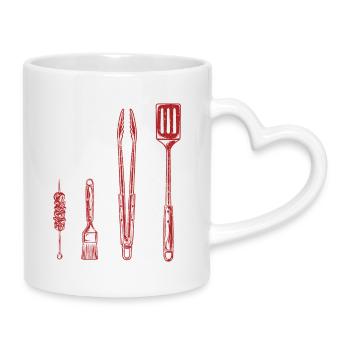 BBQ Grill Tools US Flag Pitmaster - Tasse mit Herzhenkel - Weiß - Rechts