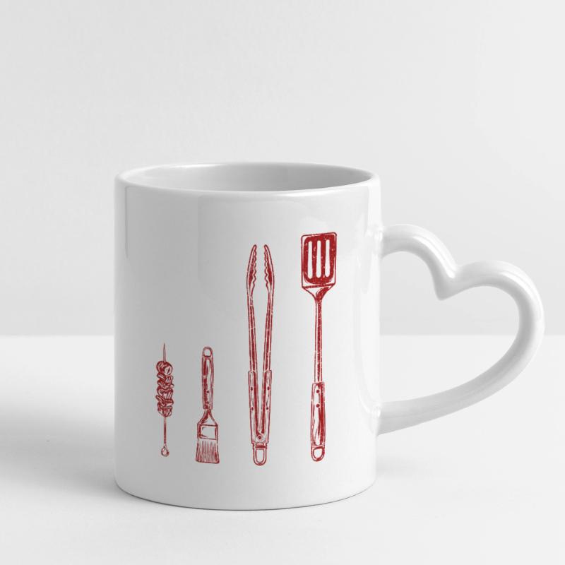 BBQ Grill Tools US Flag Pitmaster Mug with Heart-Shaped Handle