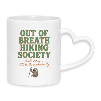 Société de randonnée essoufflée - Mug avec anse en forme de cœur - blanc - Droite