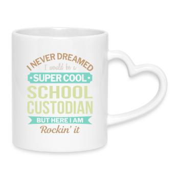 Super Cool School Custodian Pride - Mug with Heart-Shaped Handle - white - Right
