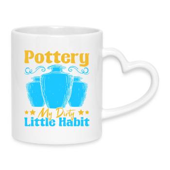Cadeaux pour les potiers Poterie Sale habitude - Mug avec anse en forme de cœur - blanc - Droite