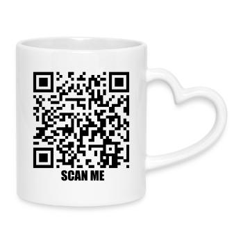 Message de citation – Souriez-moi - Mug avec anse en forme de cœur - blanc - Droite