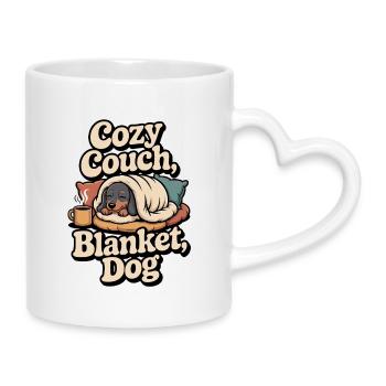 Cuddly Dachshund - Mug with Heart-Shaped Handle - white - Right