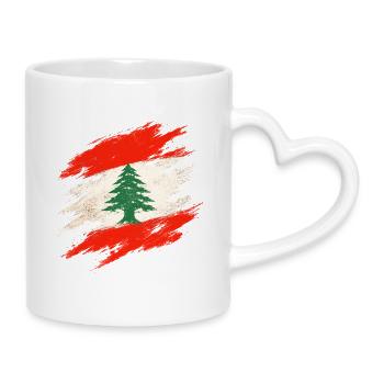 Libanon Libanese - Tasse mit Herzhenkel - Weiß - Rechts