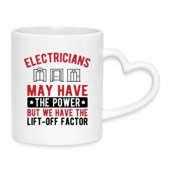 Elevator Mechanics - Electricians Lift-Off Gift - Mug with Heart-Shaped Handle - white - Right
