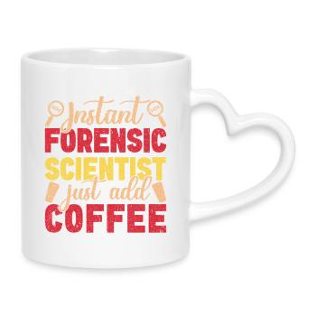 Étudiant en sciences médico-légales, il suffit d’ajouter des experts en médecine légale du café - Mug avec anse en forme de cœur - blanc - Droite