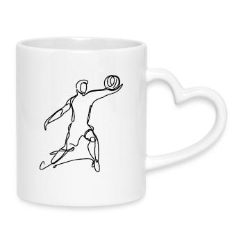 Joueurs de volley-ball - Mug avec anse en forme de cœur - blanc - Droite