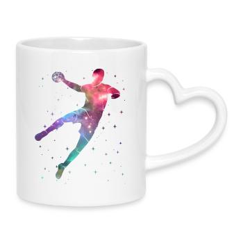 Handball Player Handball Player Space Boy Handball - Mug with Heart-Shaped Handle - white - Right