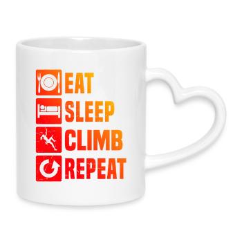 Sportklettern Geschenkidee für eine Bergsportlerin - Tasse mit Herzhenkel - Weiß - Rechts