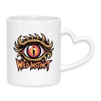 Wildes Instinktauge - Tasse mit Herzhenkel - Weiß - Rechts