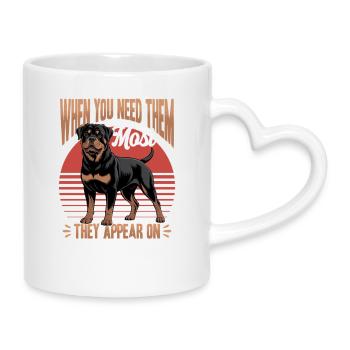 Rottweiler Rottweiler Rottie Race de chien - Mug avec anse en forme de cœur - blanc - Droite