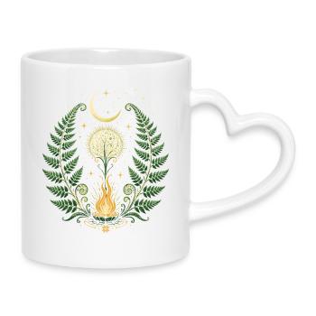 Kupala-Farnblume - Tasse mit Herzhenkel - Weiß - Rechts