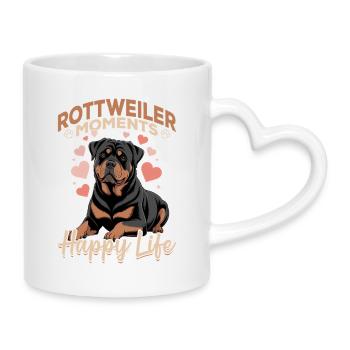 Rottweiler Rottweiler Rottie Race de chien - Mug avec anse en forme de cœur - blanc - Droite