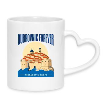 Dubrovnik Forever, Croatia Old Town Travel Memory - Mug with Heart-Shaped Handle - white - Right