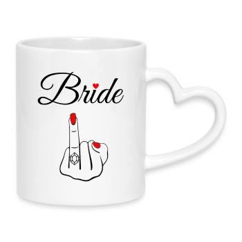 Sassy Bride Bachelorette - Mug with Heart-Shaped Handle - white - Right