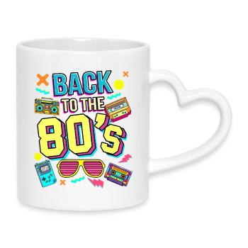 80s Neon Retro Revival - Mug with Heart-Shaped Handle - white - Right