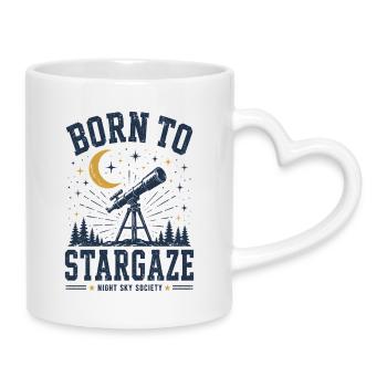 Born To Stargaze Astronomie Shirt - Tasse mit Herzhenkel - Weiß - Rechts