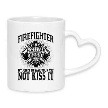 Fire_Fighter - Mug avec anse en forme de cœur - blanc - Droite