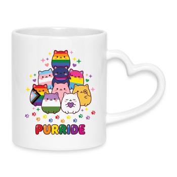 Pride Month LGBTQ - Purride - Mug with Heart-Shaped Handle - white - Right