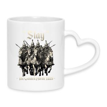 Guerrier équestre d’Empire mongol de Gengis Khan - Mug avec anse en forme de cœur - blanc - Droite