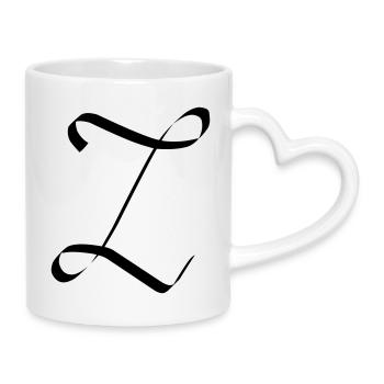 Lettre Z - Mug avec anse en forme de cœur - blanc - Droite