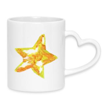 Étoile - Mug avec anse en forme de cœur - blanc - Droite