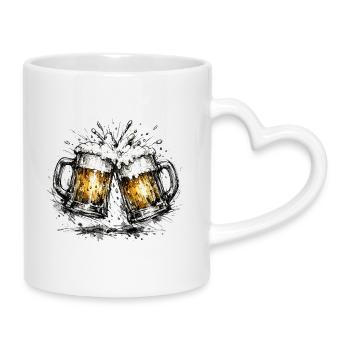 Vintage Bierkrug Design - Prost Österreich - Tasse mit Herzhenkel - Weiß - Rechts