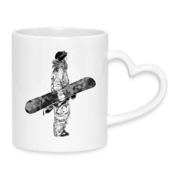 Freerider Snowboarder - Mug avec anse en forme de cœur - blanc - Droite