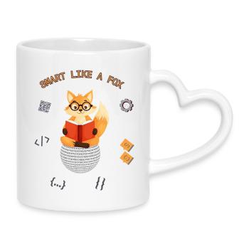 Intelligent comme un renard - Mug avec anse en forme de cœur - blanc - Droite