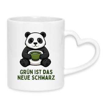 Panda Coffee Time Boisson au thé vert - Mug avec anse en forme de cœur - blanc - Droite