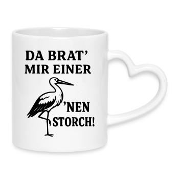 Rôti de cigogne - Mug avec anse en forme de cœur - blanc - Droite