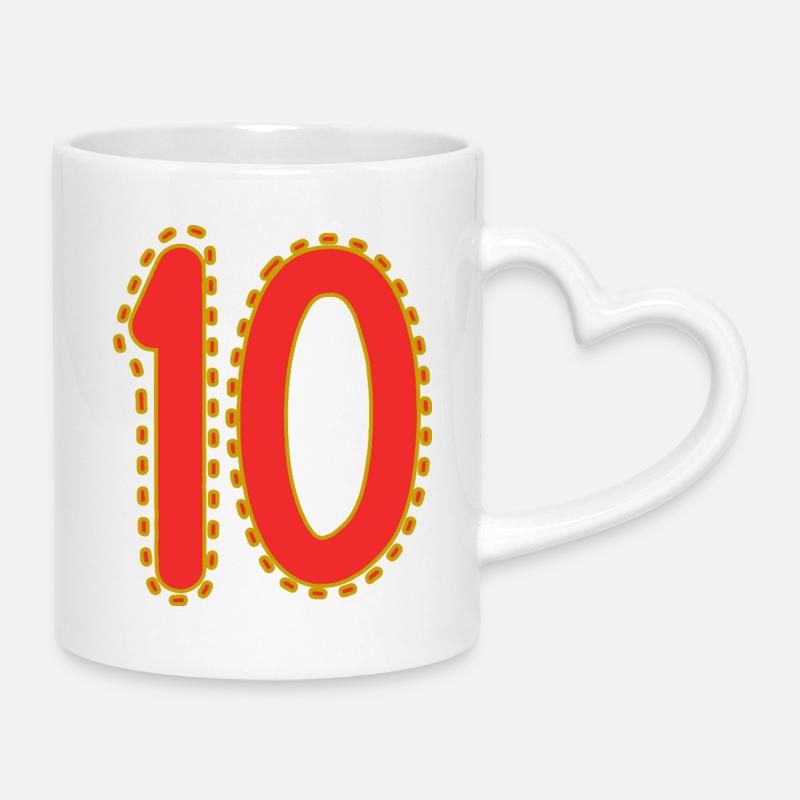 10. 10 JAHRE. 10-JÄHRIGES JUBILÄUM. 10-JÄHRIGES JUBILÄUM. - Tasse mit Herzhenkel - Weiß