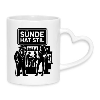 Sünde Hat Stil Ausgehen Nachtleben - Tasse mit Herzhenkel - Weiß - Rechts