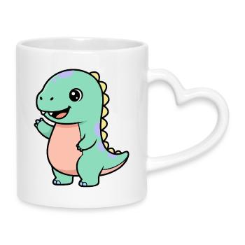 Doux petit dragon - Mug avec anse en forme de cœur - blanc - Droite