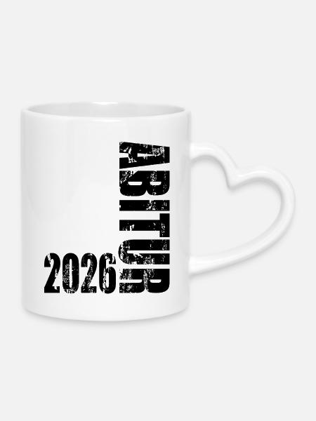Abitur 2026 - Tasse mit Herzhenkel - Weiß