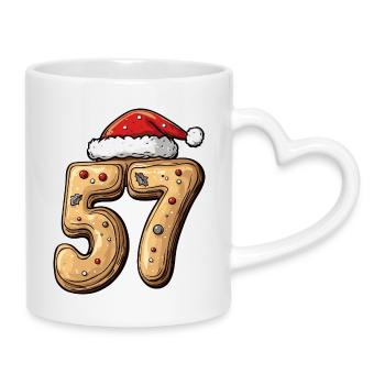 Biscuit de Noël à 57 chiffres - Mug avec anse en forme de cœur - blanc - Droite