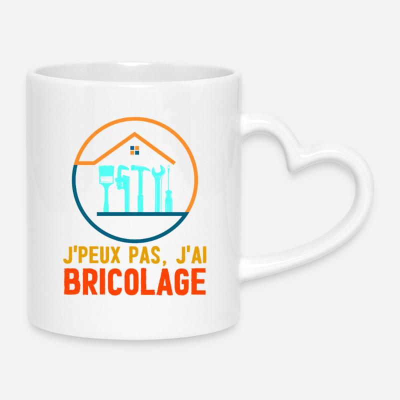 I can't I DIY tee - Mug with Heart-Shaped Handle - white