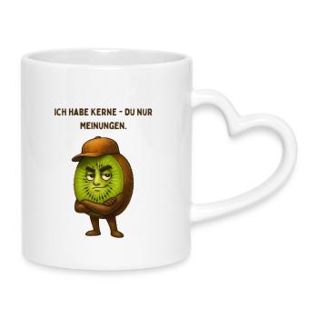 I have seeds - you only opinions - Mug with Heart-Shaped Handle - white - Right